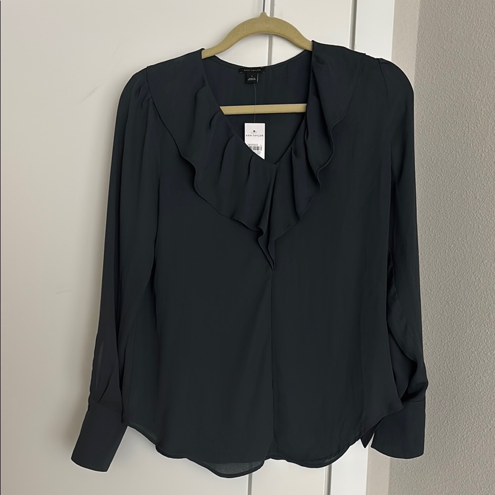 NWT Ann Taylor Dark Grey Blouse